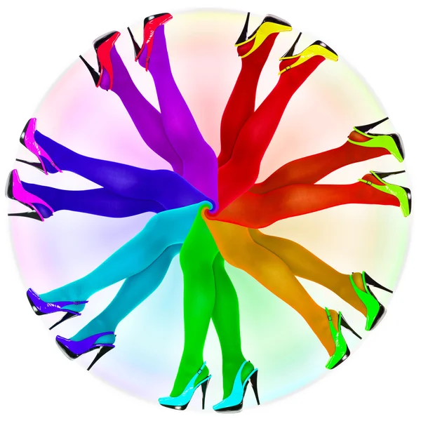Abstract composition - rainbow colors pantyhose - Stock Photo. Abstract composition - rainbow colors pantyhose - Stock Photo.