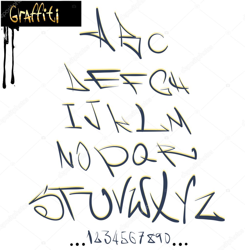 graffiti script alphabet letters