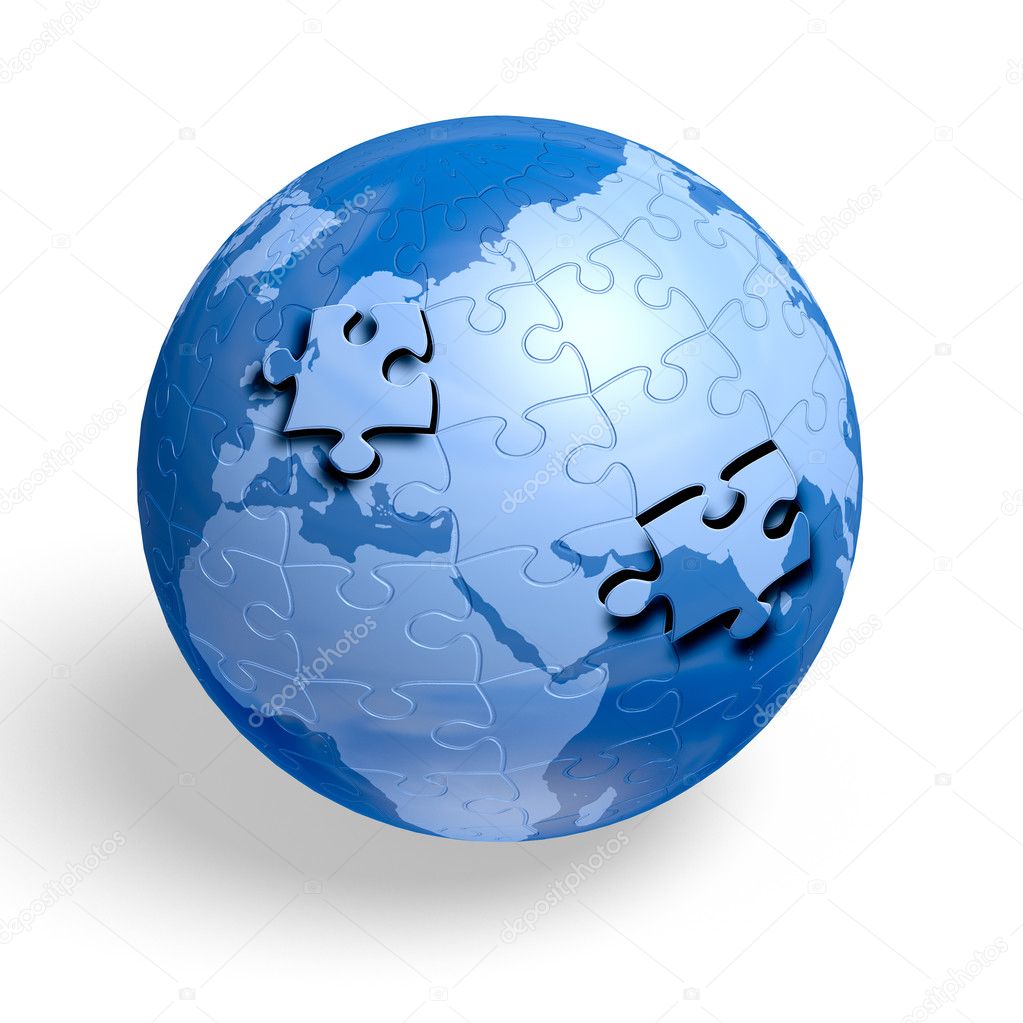 globe with puzzle