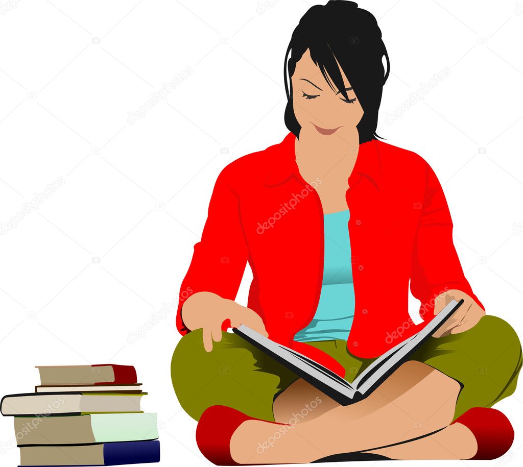 clipart woman reading book - photo #13