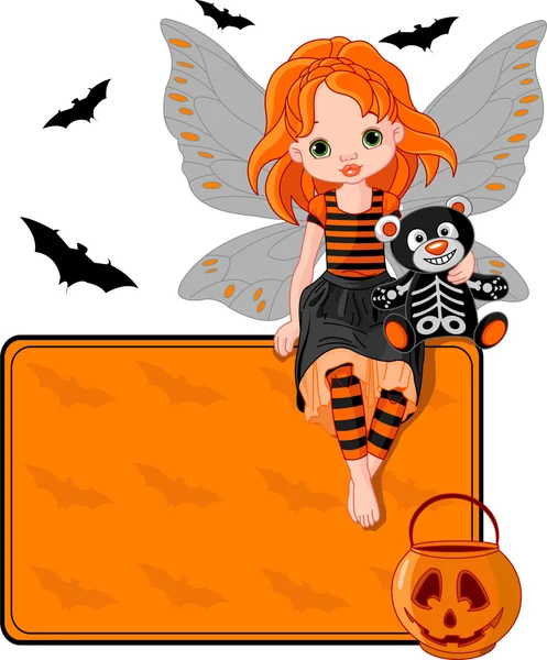 Halloween Fairy on Little Halloween Fairy Place Card   Stock Vector    Anna Velichkovsky