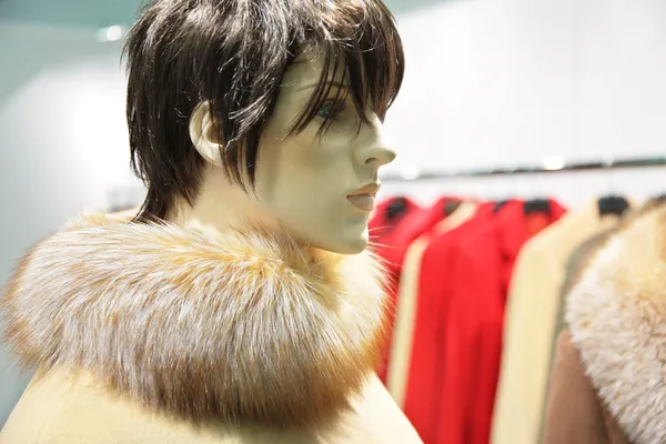 Mannequin woman with fur