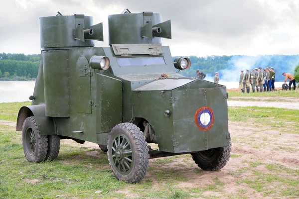 Russian armored car in military show from first world war