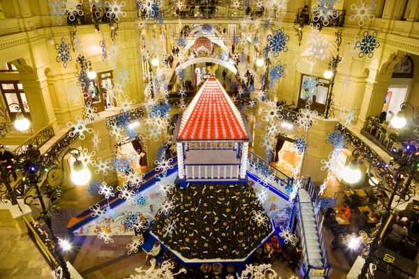 New year in Moscow. GUM trading house. Modern shopping center in