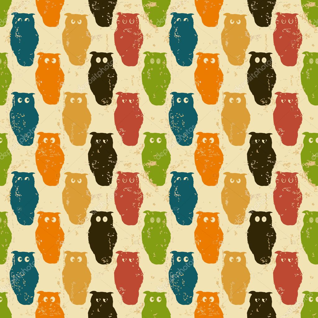 Retro Owl Wallpaper