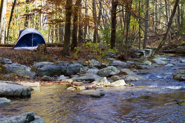 Camping By Mountain Stream