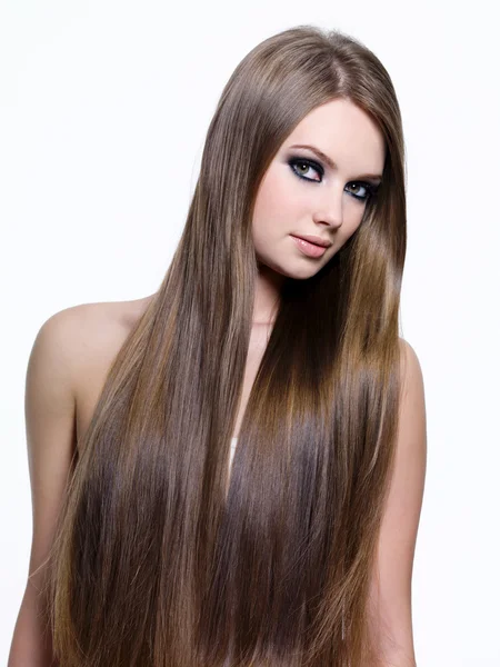 Beauty of long healthy hair of young woman