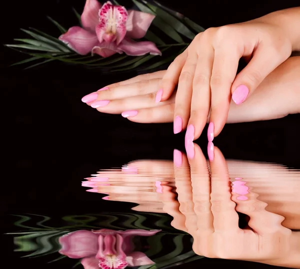 Nails with flower
