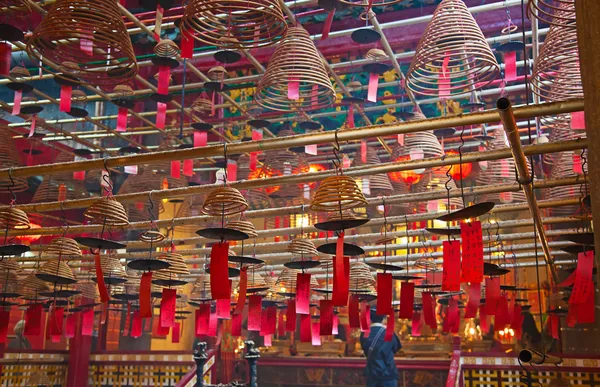 The interior of the Man Mo Temple