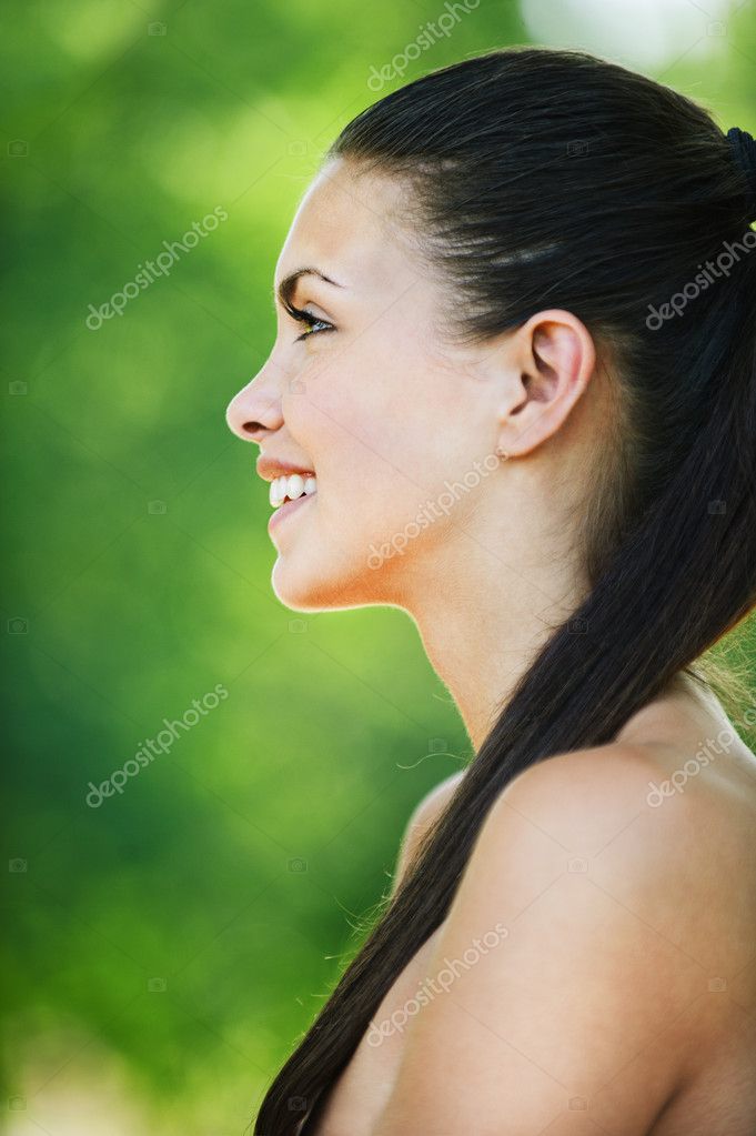 woman smiling profile