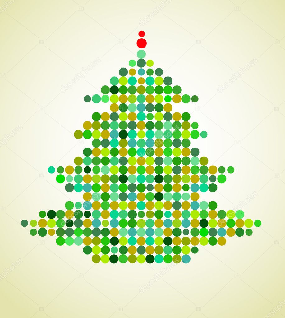 xmas background with pixel christmas tree stock vector xmas background with pixel christmas tree stock vector