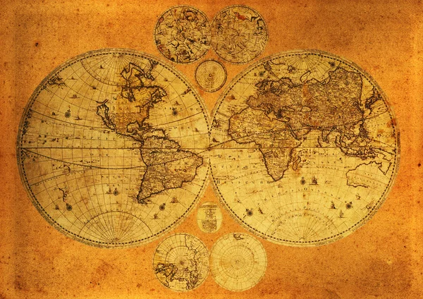 Old paper world map.