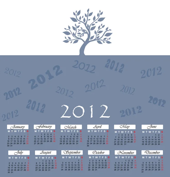 Yearly Calendars 2012 on Annual Calendar For 2012   Stock Vector    Chantall  6951811