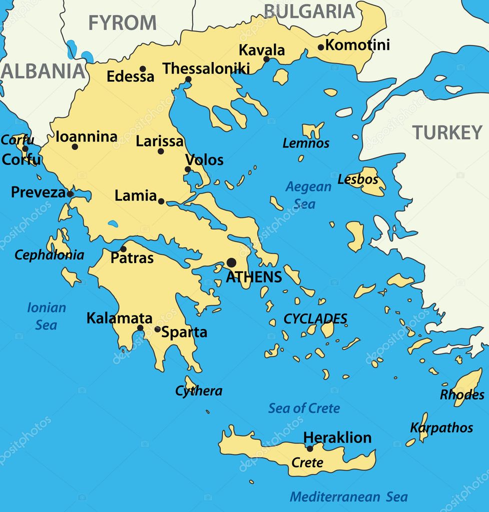 Karta över Grekland - vektor illustration — Stock vektor #7512446