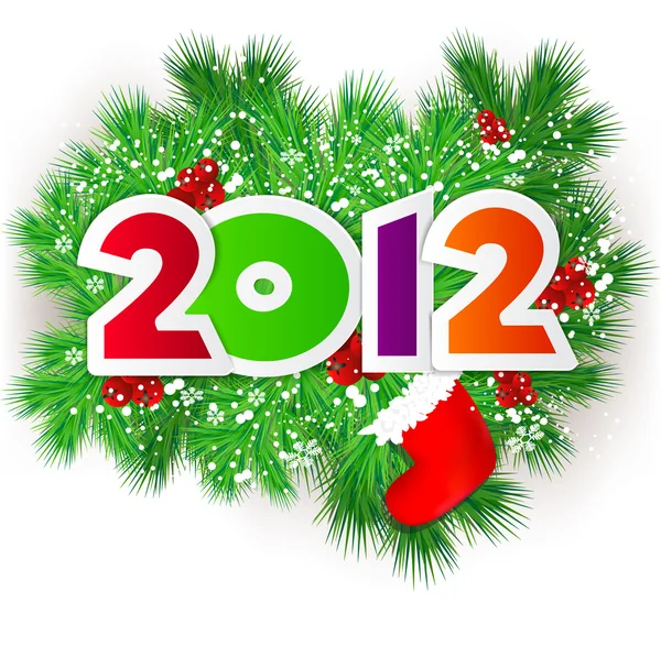 Happy new year 2012. Vector design element. by Yulia Borovkova - Stock Vector