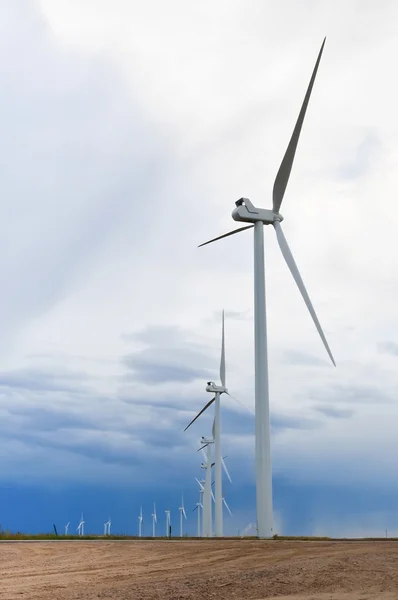 Wind turbines making electricity