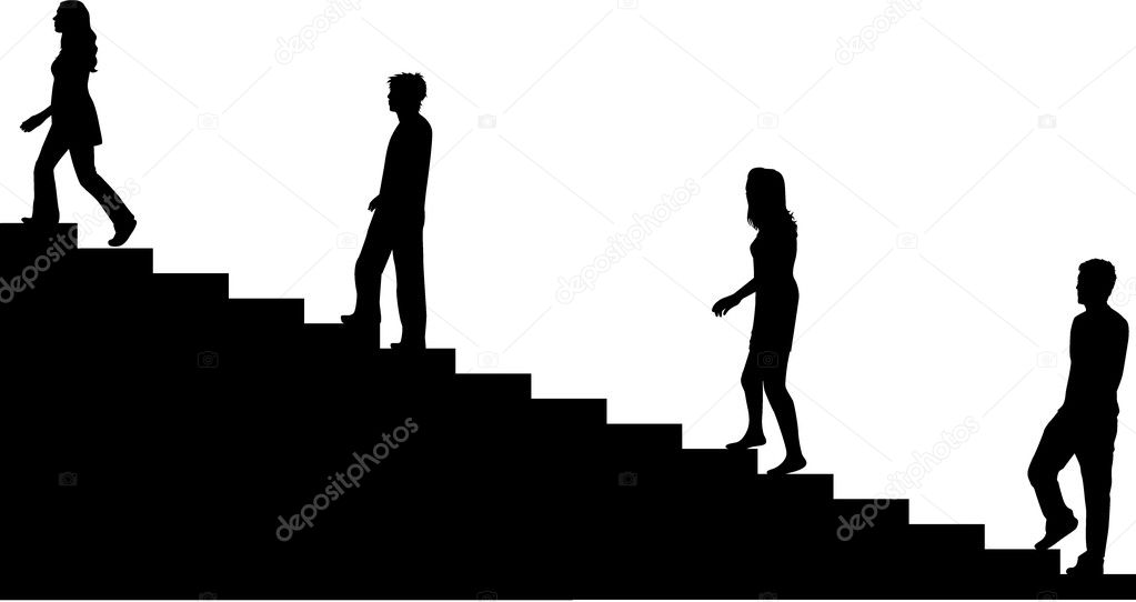 climbing stairs silhouette