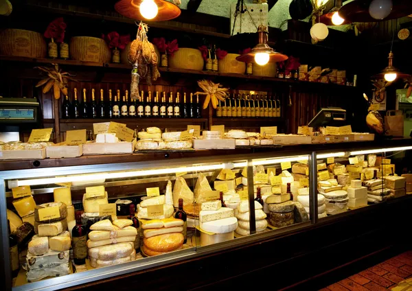 Typical Italian cheese shop