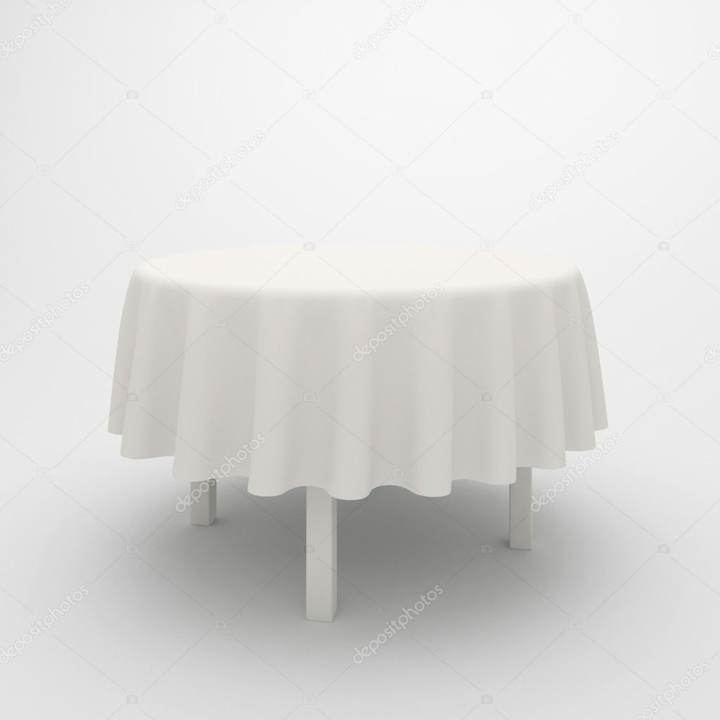 Empty white round table. — Stock Photo © ShevchenkoN #7669522