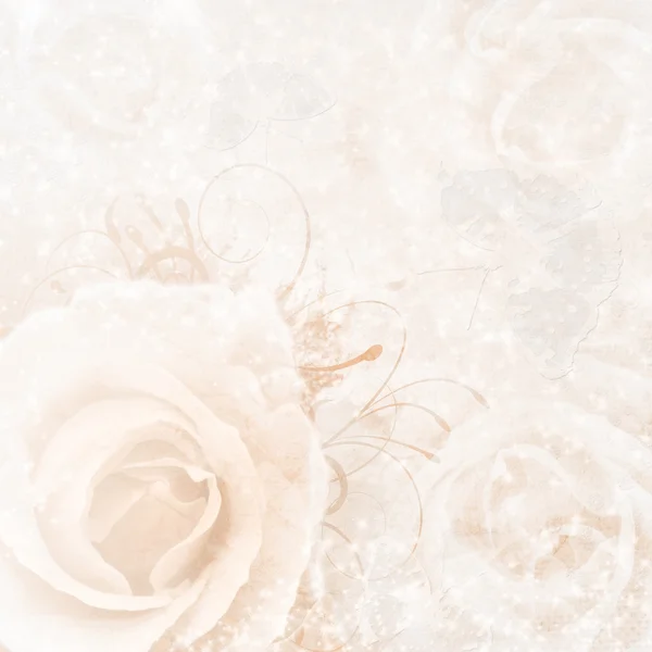 Beige wedding background with roses