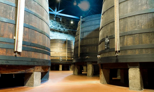 Aging Port wine in cellar