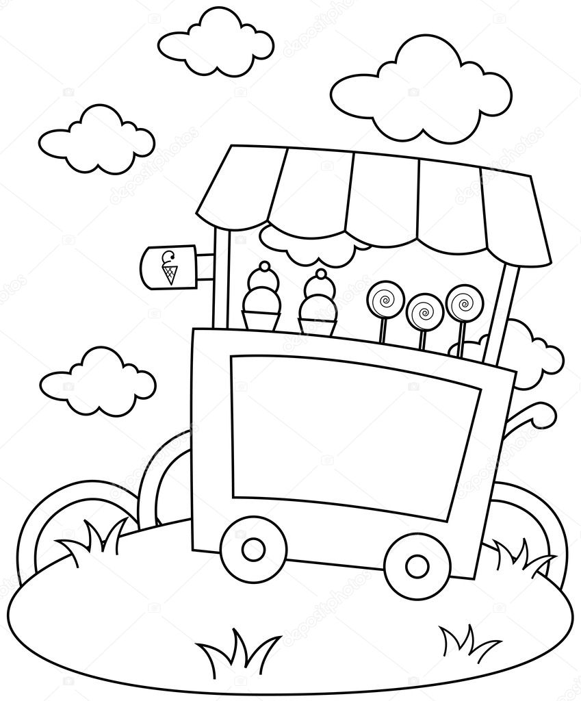 ice cream stand coloring pages - photo #8