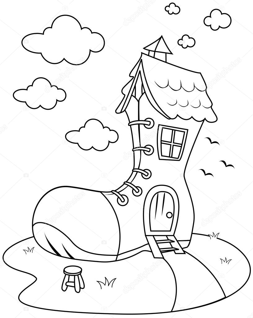 Line Art Shoe House — Stock Photo © lenmdp 7599923