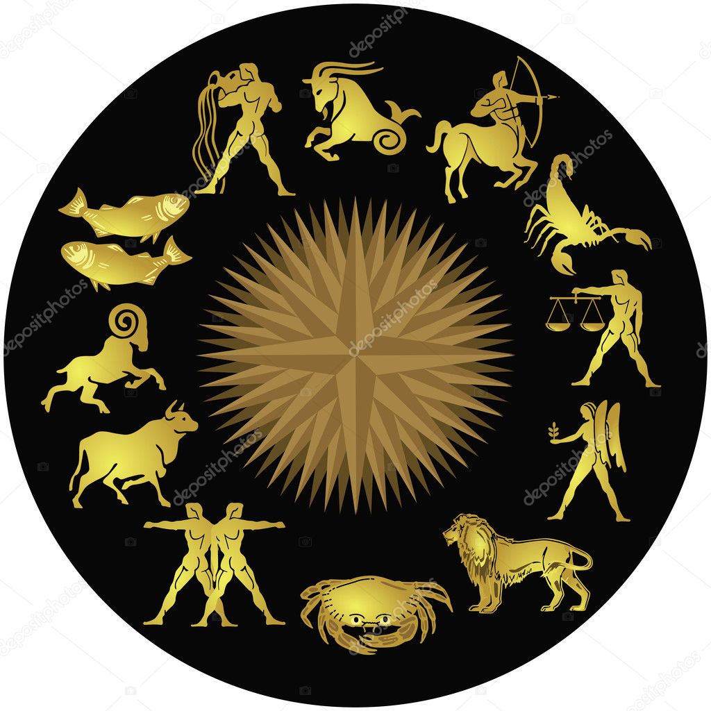 Zodiac gold on black — Stock Vector © scusi09 6900472