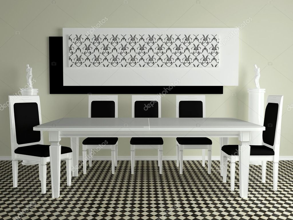 Arredamento della sala da pranzo moderna — foto stock © kosheen ...