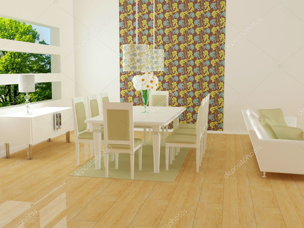Interieur ontwerp van moderne wit woonkamer — stockfoto © kosheen ...