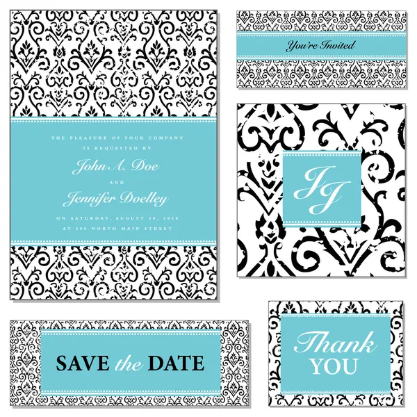 Vector Distressed Floral Wedding Frame Set by Nathan Stitt Stock Vector