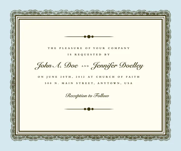 Vector Vintage Couture Wedding Invite Frame by Nathan Stitt Stock Vector