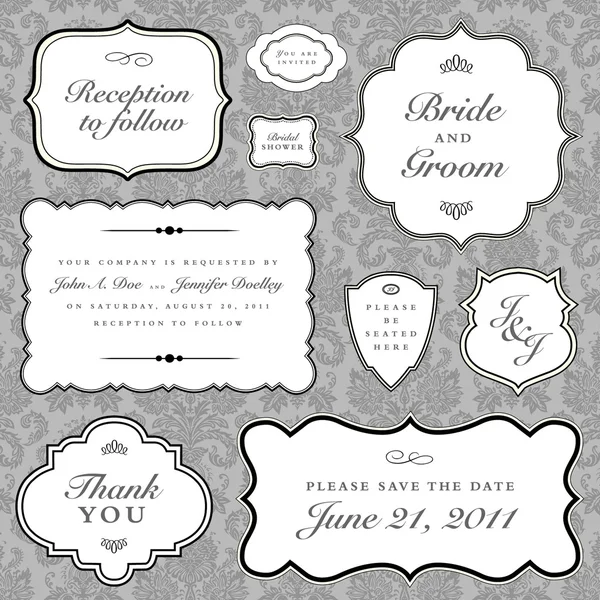 Vector Wedding Frame Set by Nathan Stitt Stock Vector Editorial Use Only