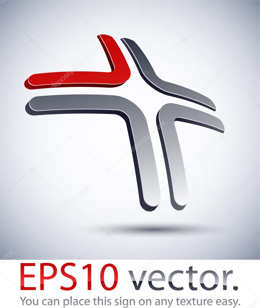 3D modern cross logo icon. — Stock Vector © Maxborovkov 7645362