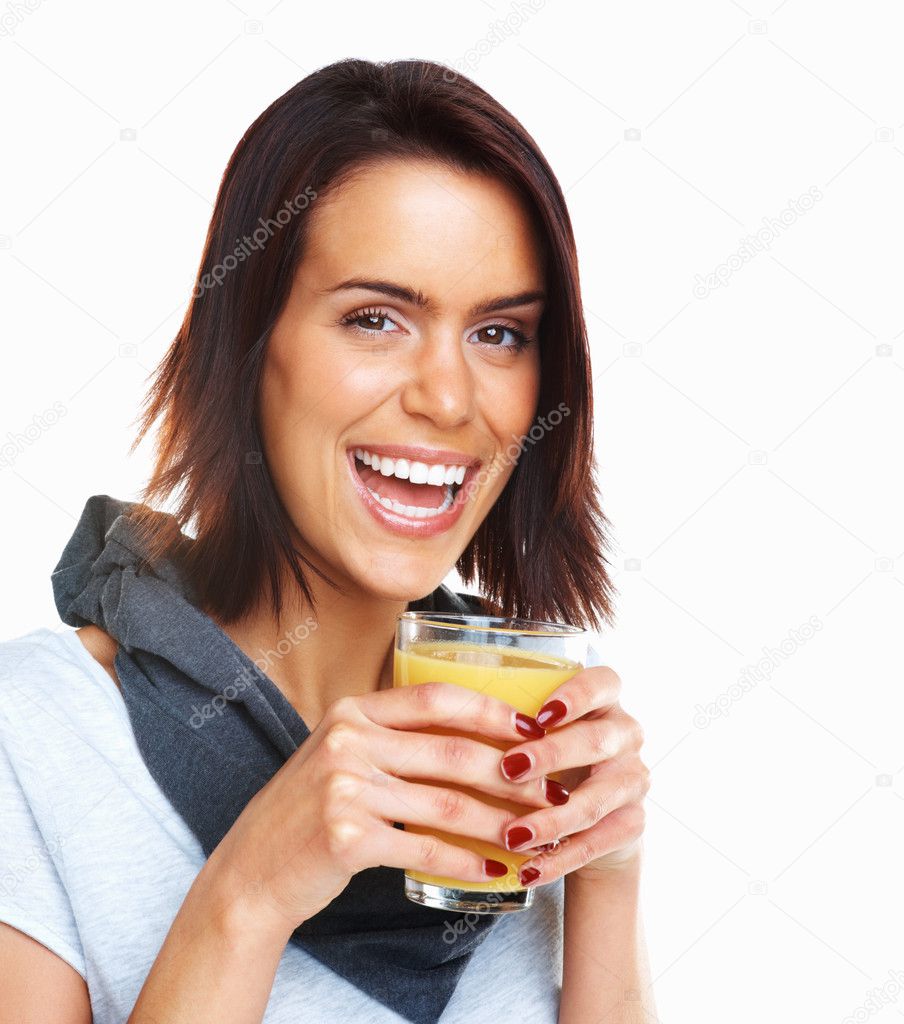 Woman Drinking Juice