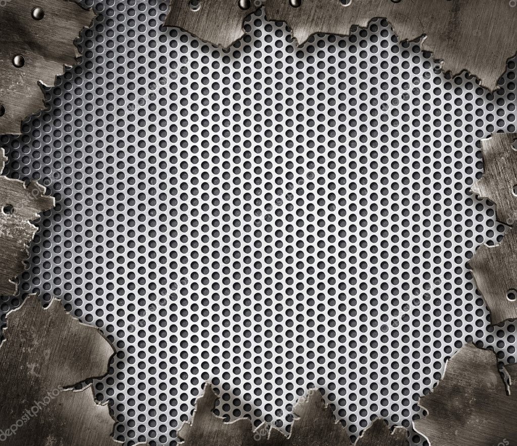 Grunge crack metal background with rivets — Stock Photo © Andrey_Kuzmin