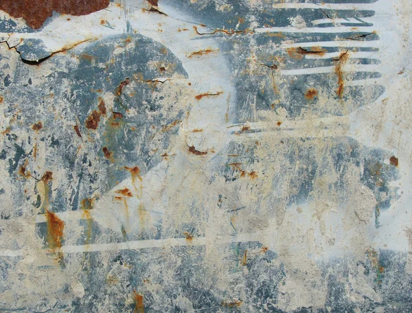 Grunge blue white rusty metal with leak drip