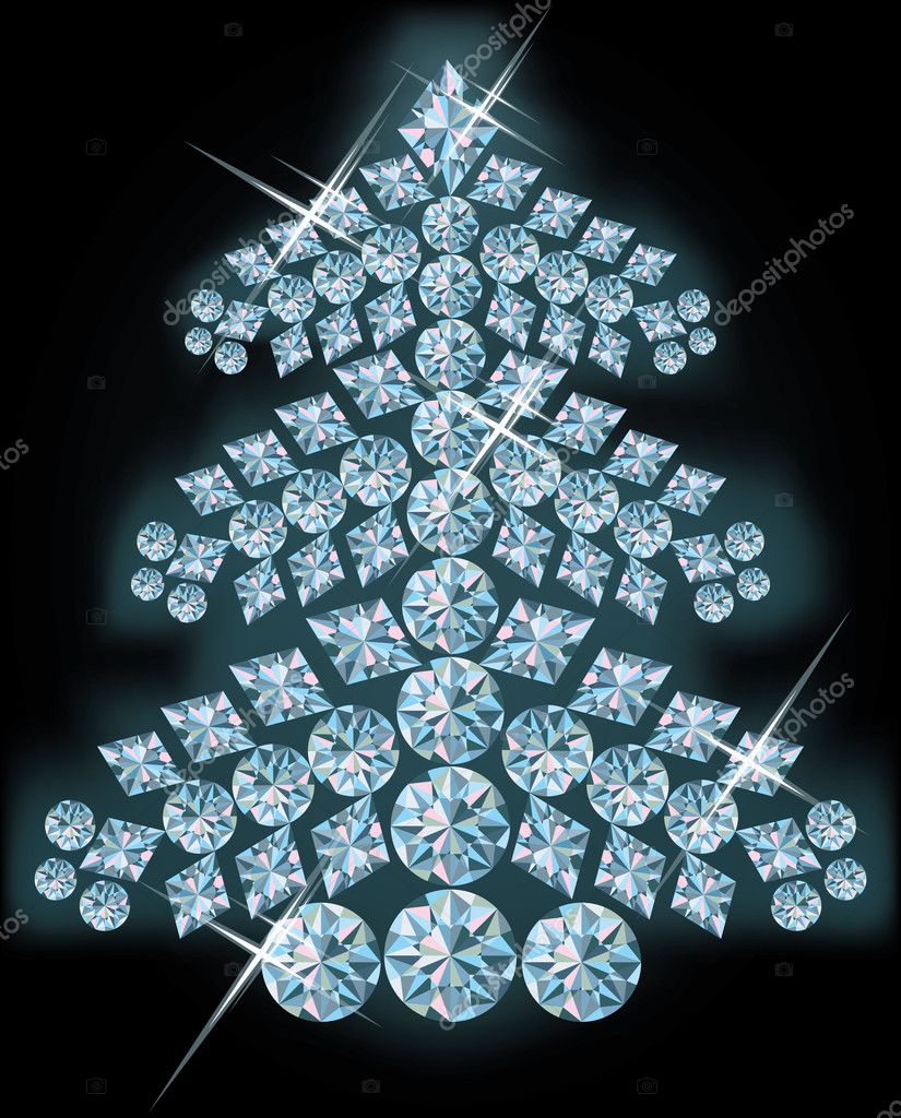 diamond christmas tree vector illustration stock vector diamond christmas tree vector illustration stock vector