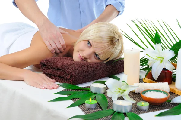Young woman at spa procedure