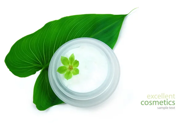 Cosmetic cream with flowers