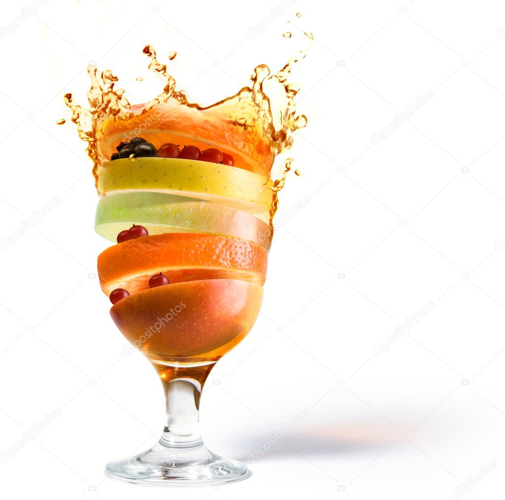 Concept image of fruit cocktail for a healthy lifestyle