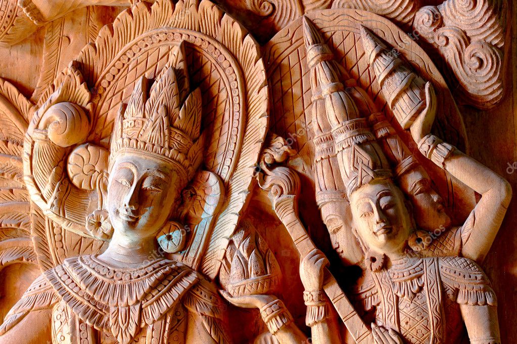 Thai wood carving patterns — Stock Photo © mapichai #6844532