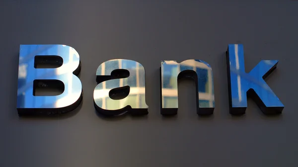 Bank office sign .