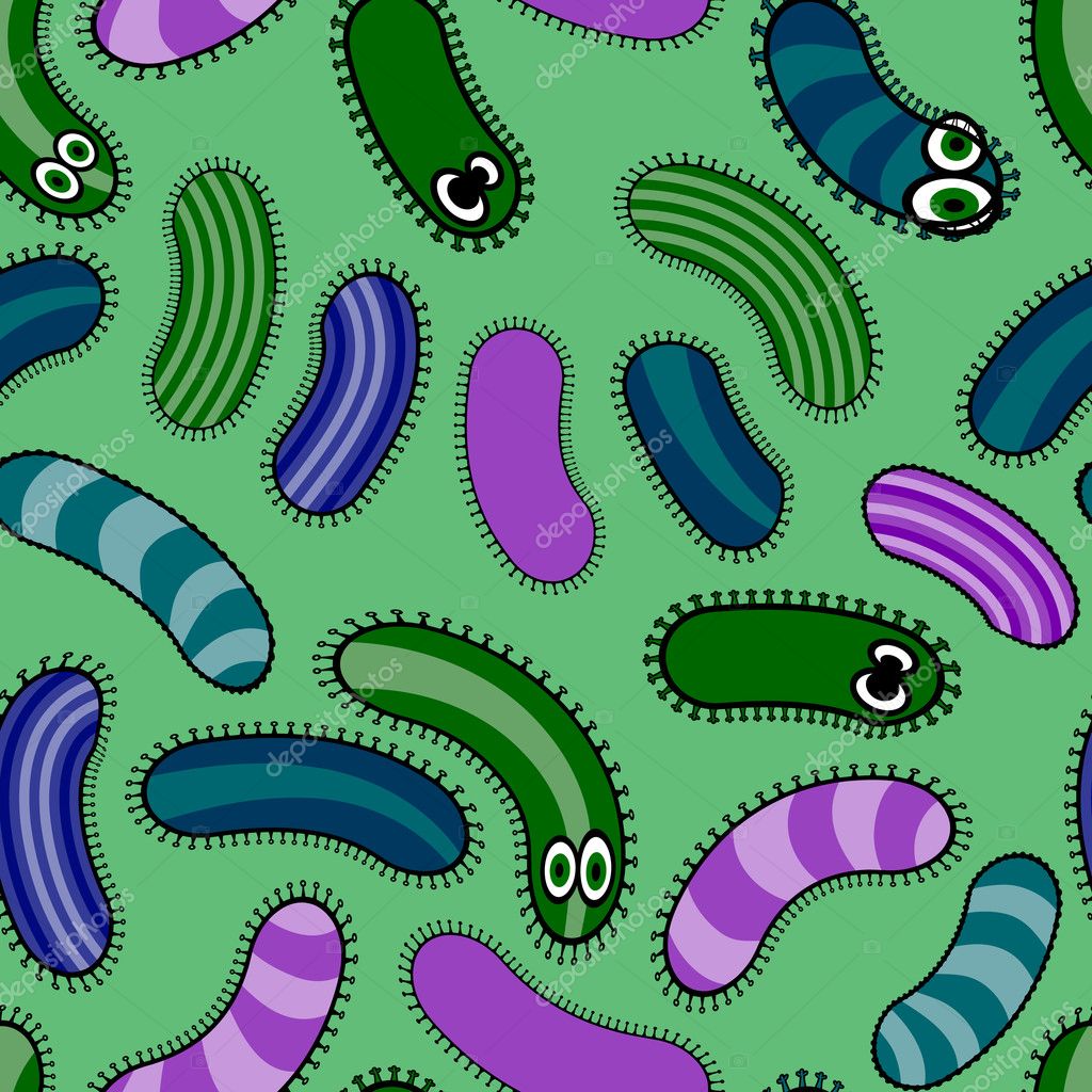 Bacterium Seamless Background Stock Vector Penguinn