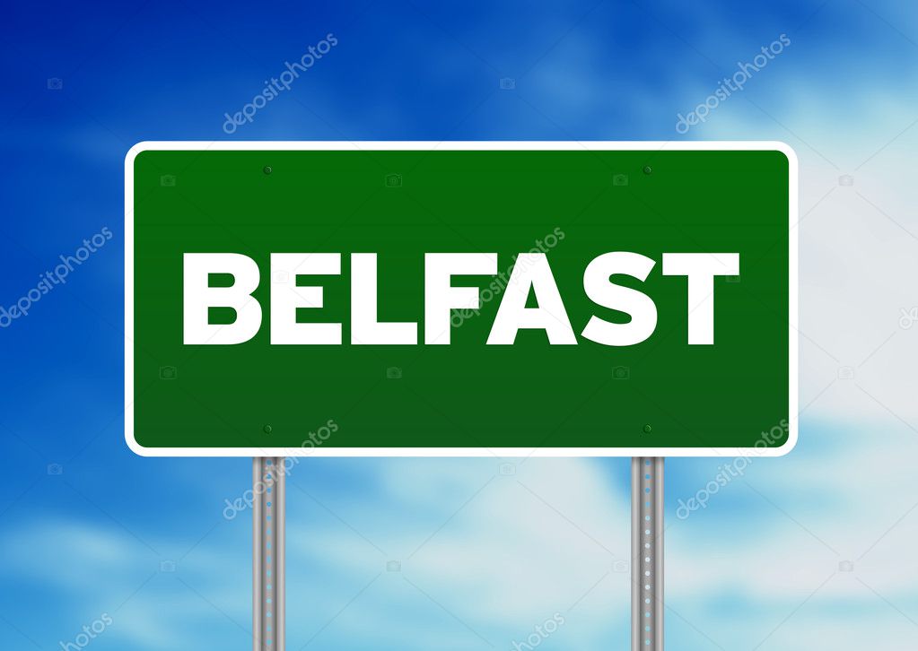 Green Road Sign Belfast, England — Stock Photo © kbuntu 7241013