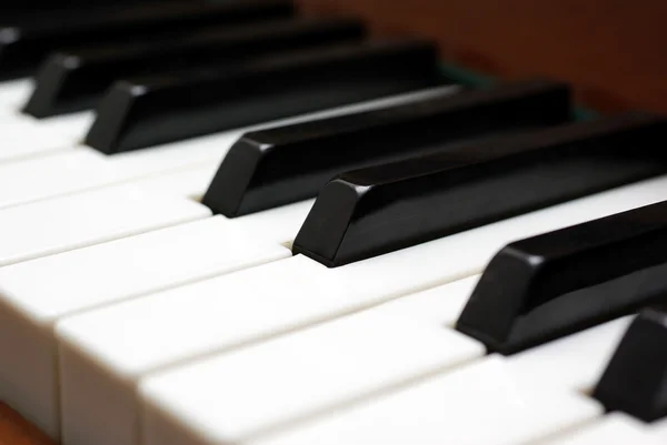 Piano keys close up photo. Selective focus.