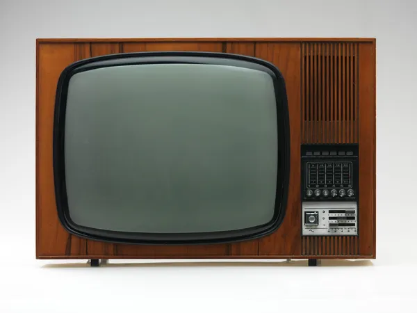 Old tv set on white background