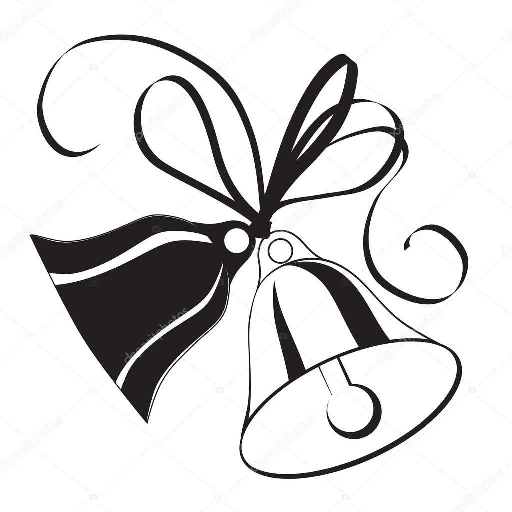 wedding bells clipart black and white free - photo #46