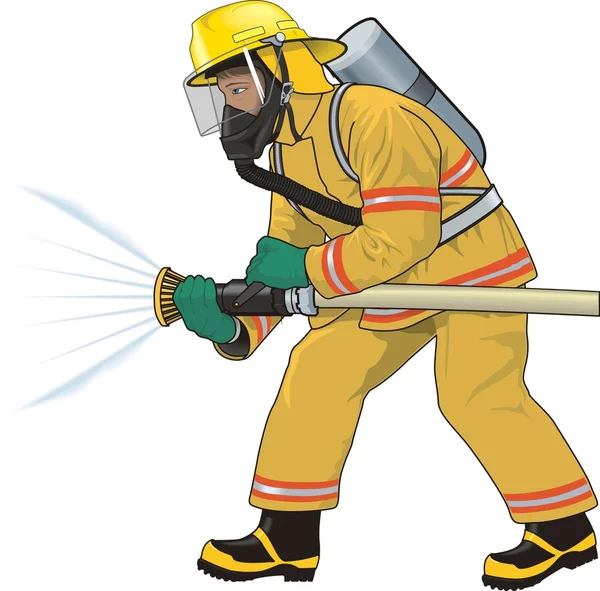 Fireman in vector on white background