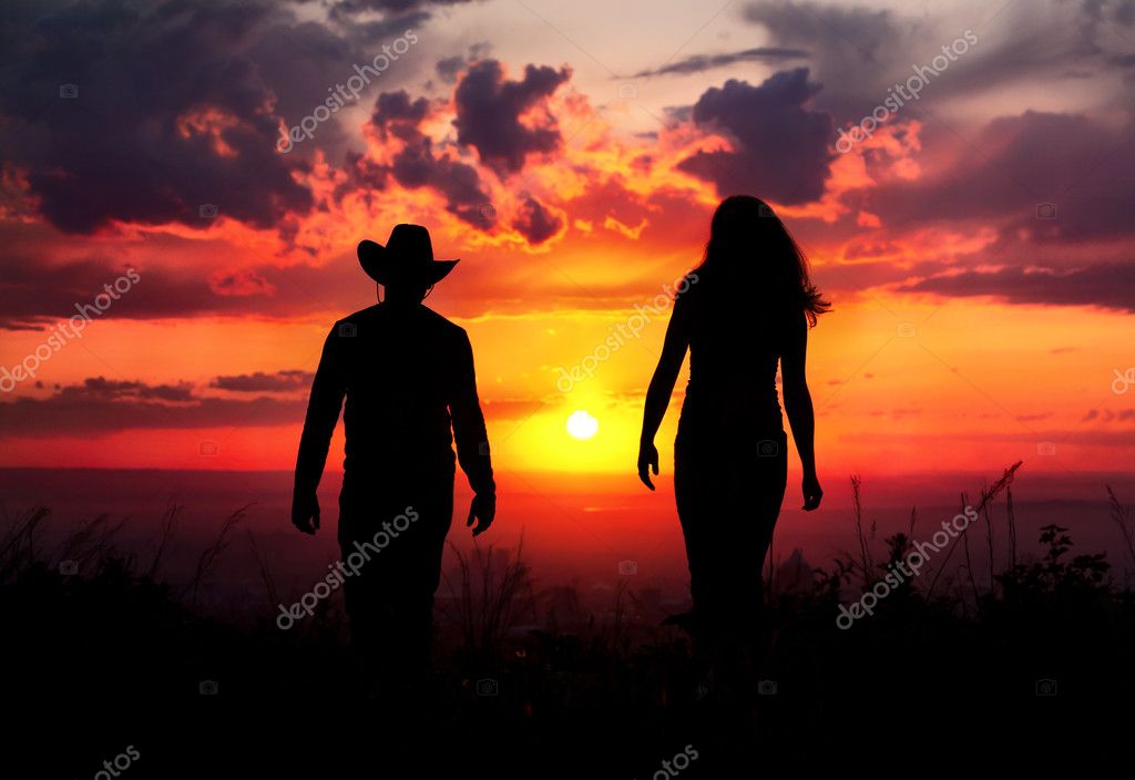 cowboy at sunset